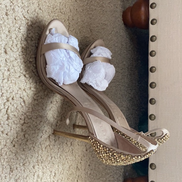 WORN Once Authentic Burberry Gold and beaded heels - Picture 7 of 7